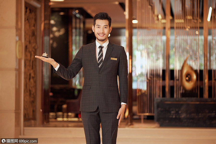 豪华酒店的专业服务人员华贵大厅大堂经理