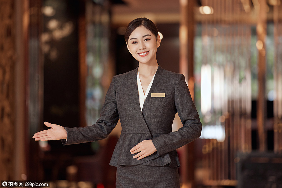 酒店大堂经理欢迎手势