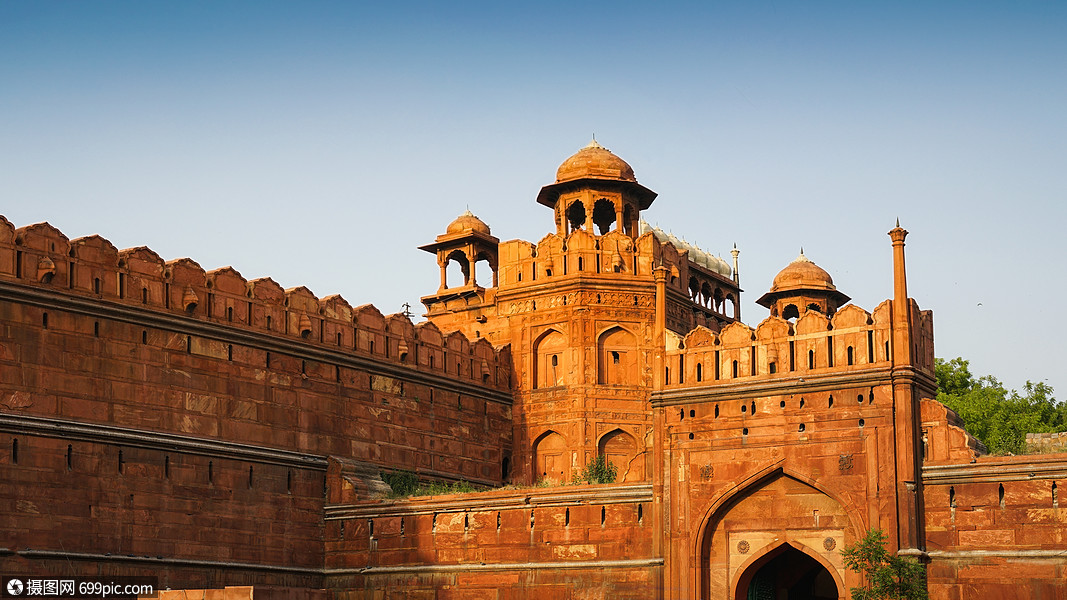 印度德里红堡古建筑文化遗产旅行