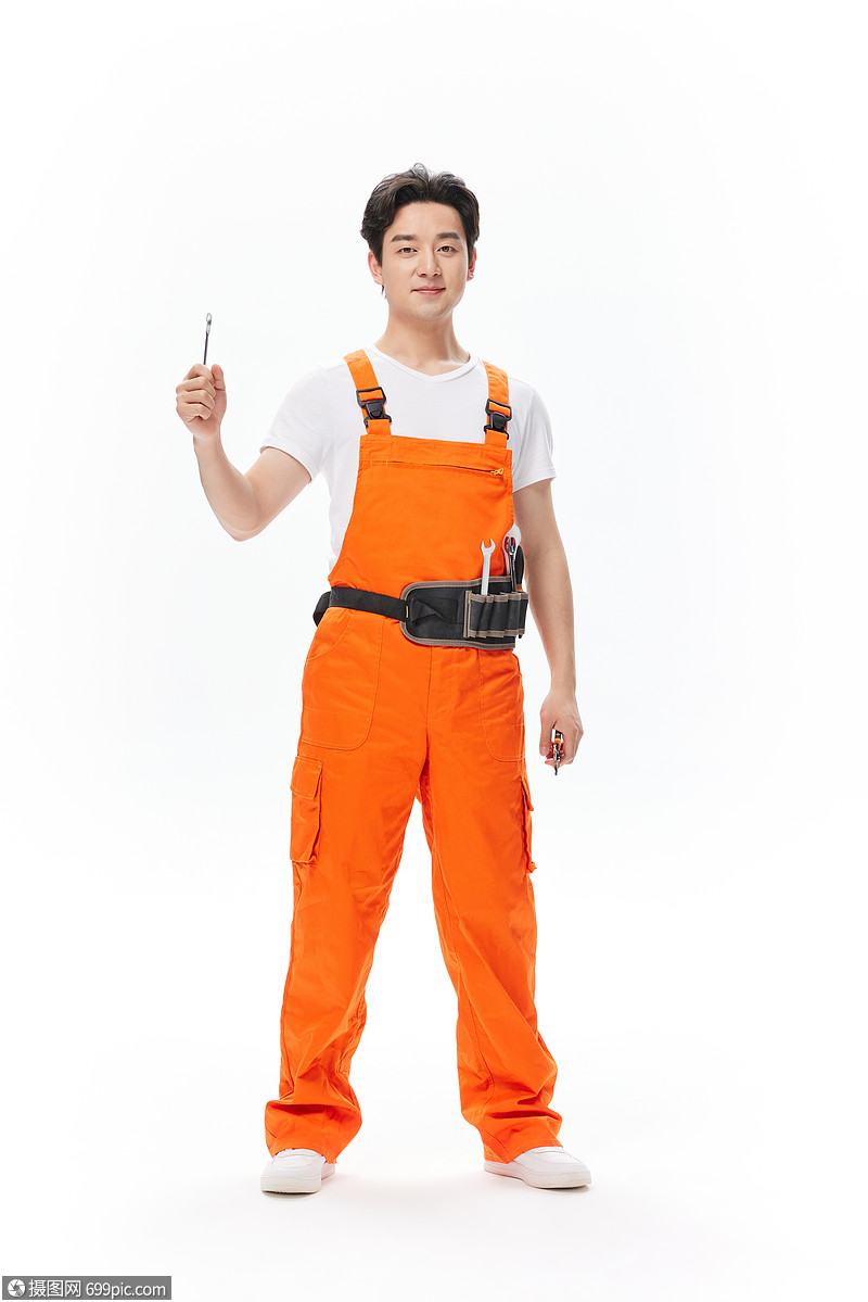 维修工人拿着钳子亚洲人人物
